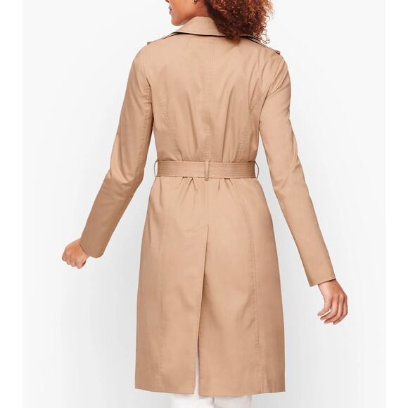 Talbots Double Breasted Trench Coat NWOT Sz M Belted Lined Tan Classic Timeless - Picture 2 of 15
